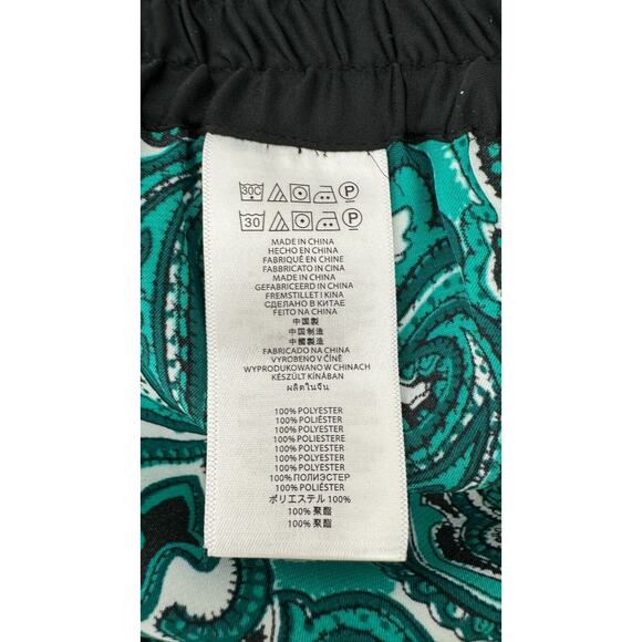 Michael Kors Green Paisley Bandana Romper Sleeveless Button Up Collared Womens M - Picture 11 of 11